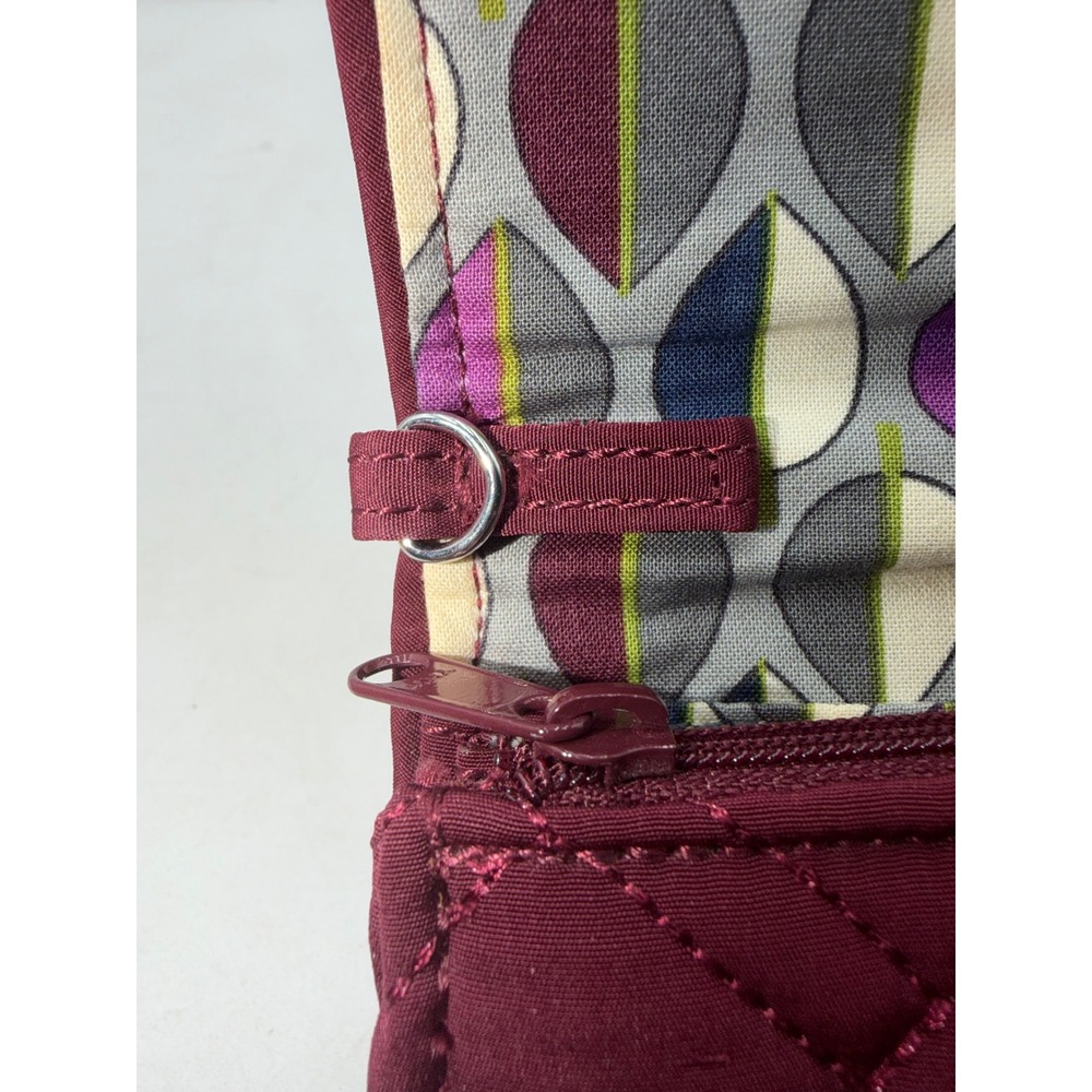 Vera Bradley Burgundy Quilted Microfiber Turn Lock Wallet Clutch Wine Red - Picture 5 of 9